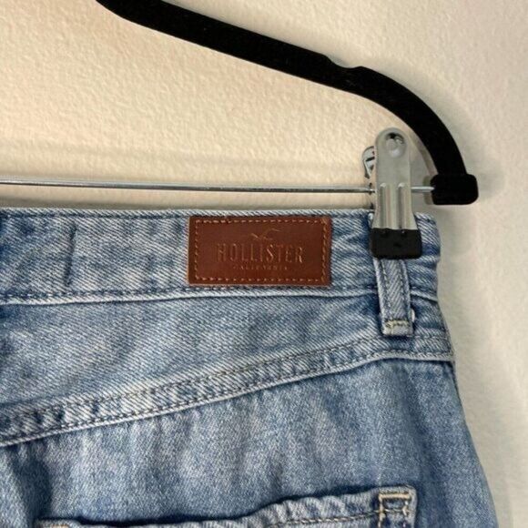 Hollister Size 3 High Rise Mini Skirt Jean Denim Cutoff Frayed - Picture 3 of 4